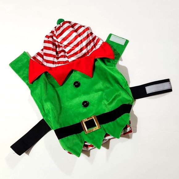 Holiday Time Dog Pet Holiday Christmas Hooded Santa's Elf Suit (L) - Picture 6 of 9